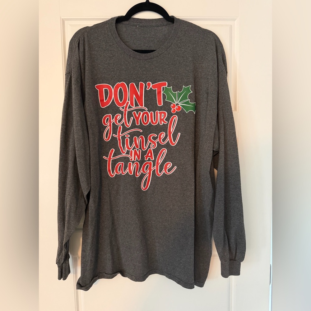 Gray Holiday Graphic long sleeve T